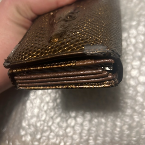 Shu Wolf Leather Wallet Bifold Embossed Alligator - Picture 8 of 9